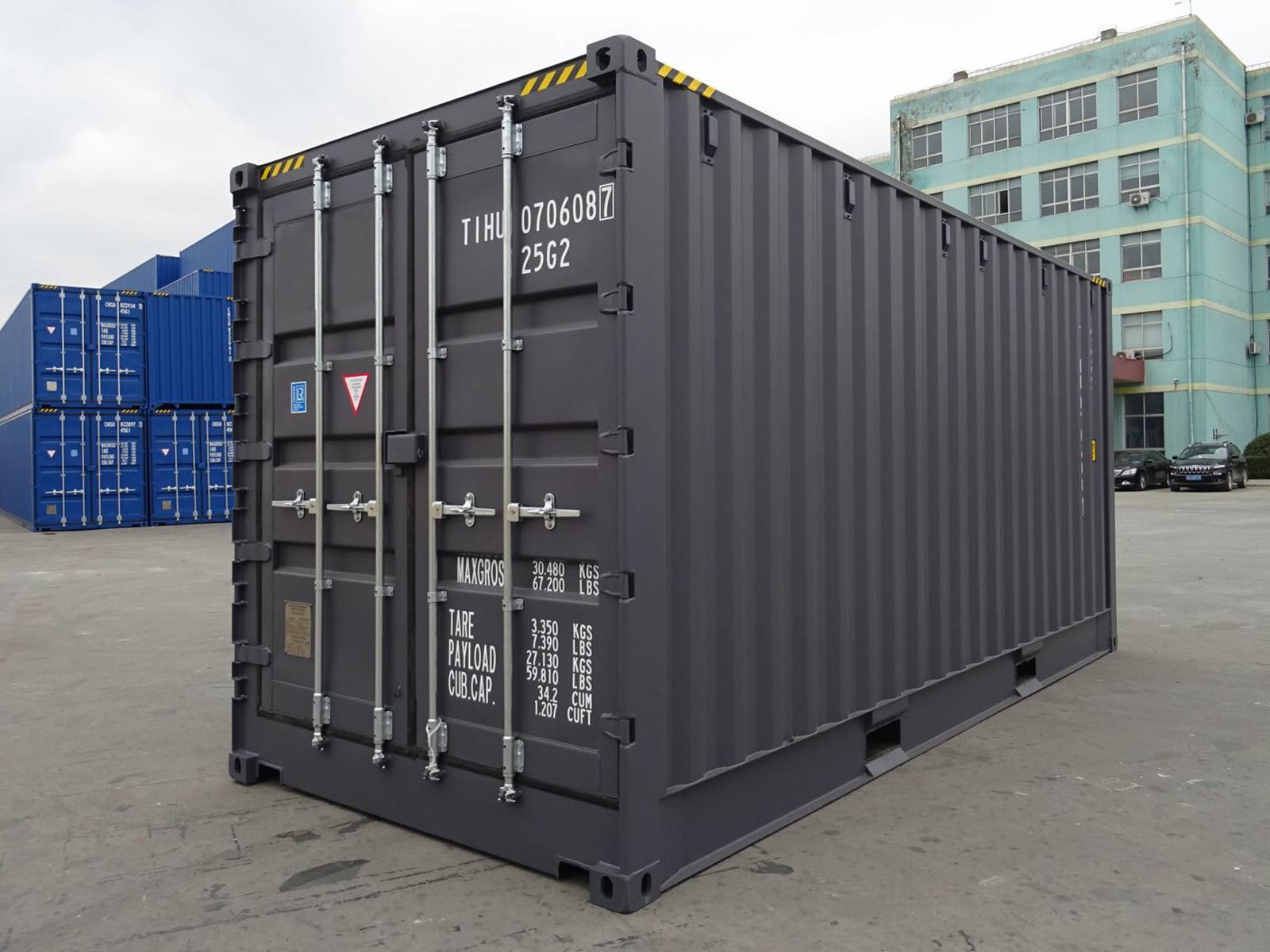 Contentor 20 Pés Open Side Novo - Acesso Fácil e Espaçoso para Armazenamento e Transporte Cinzento