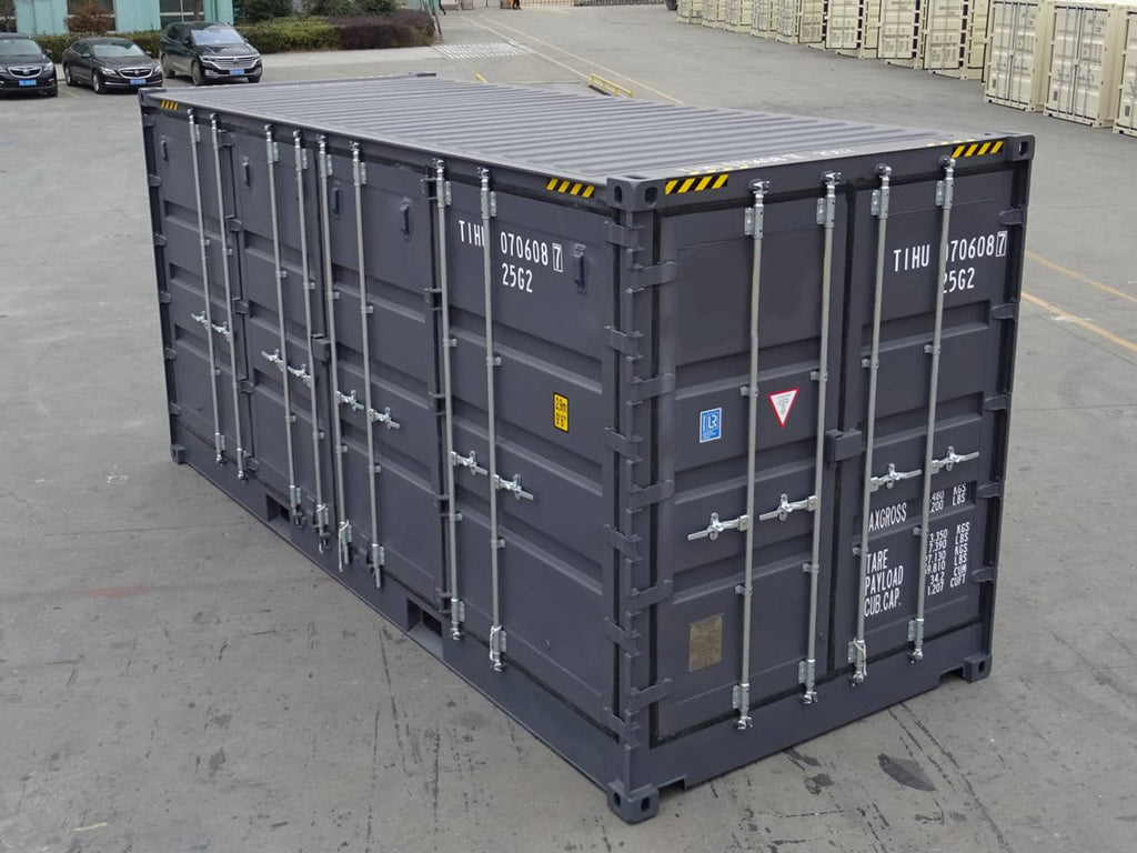 Contentor 20 Pés Open Side Novo - Acesso Fácil e Espaçoso para Armazenamento e Transporte Cinzento