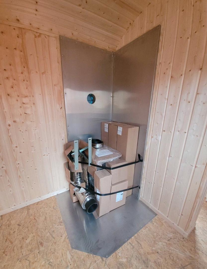 Reboque de casa móvel 40 pés x 8, revestido a madeira, isolado 4 estações