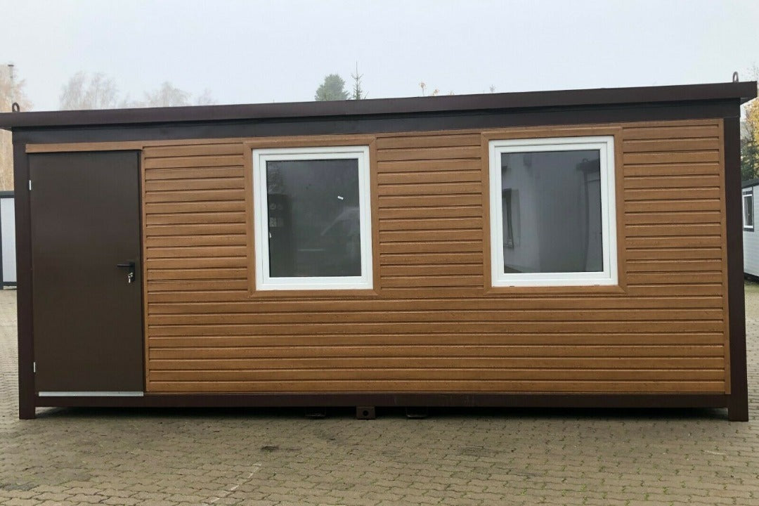 Containers Bureau mobile 20pieds  recouvert en Bois ouvert et vitré sur une largeur largeur