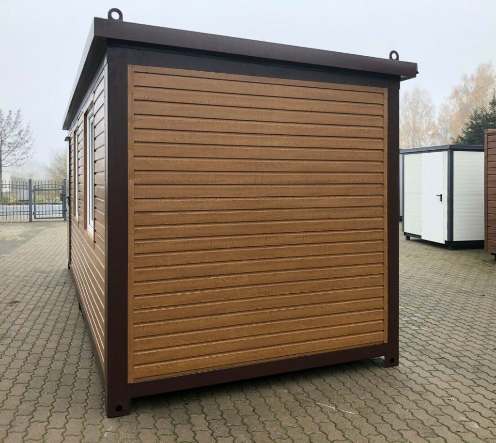 Containers Bureau mobile 20pieds  recouvert en Bois ouvert et vitré sur une largeur largeur